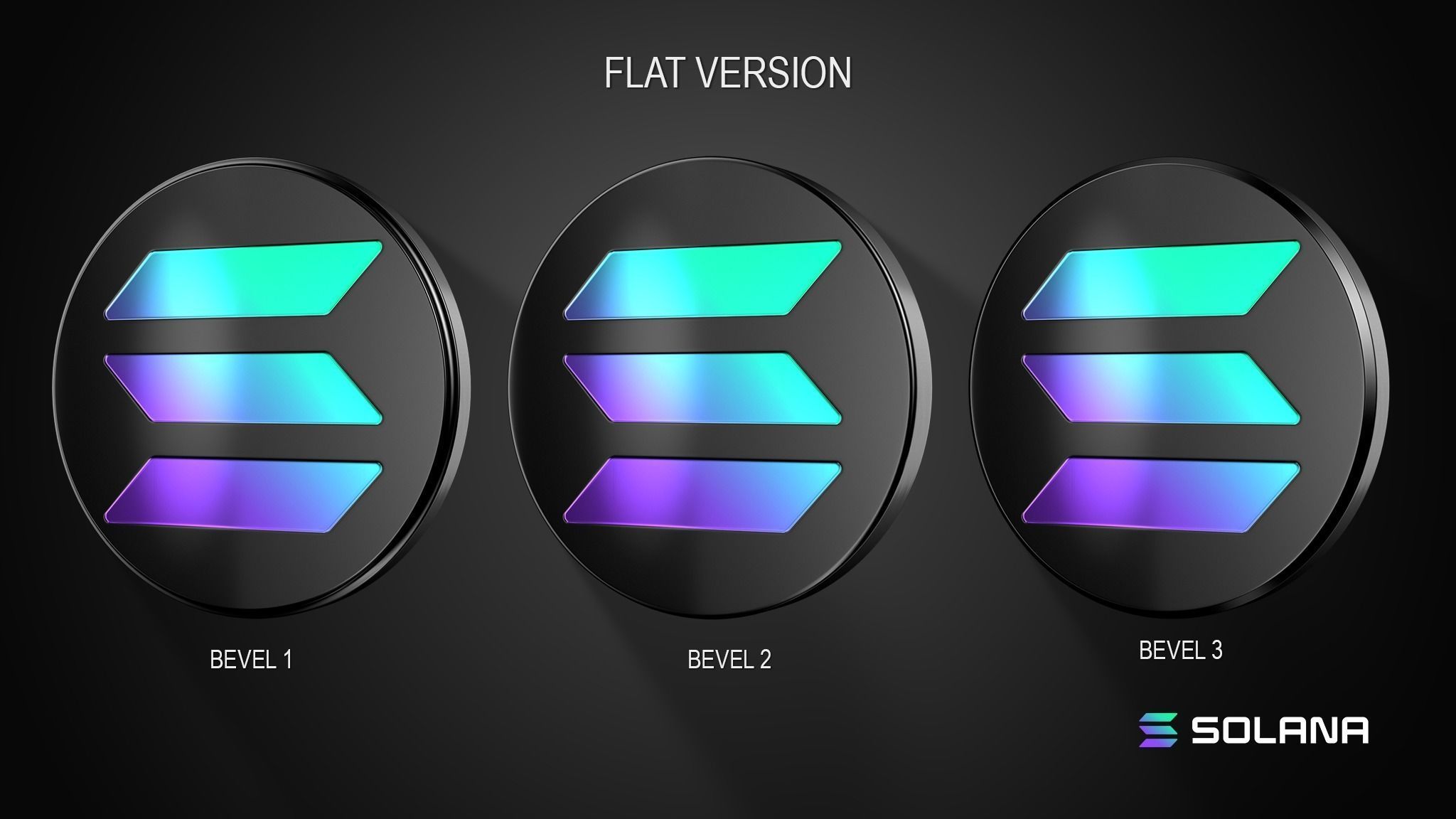 Solana Coin 3D model_5