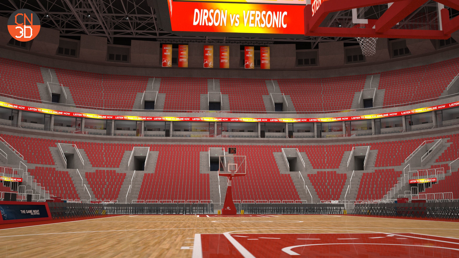 Basketball arena v2 - interior - low poly Low-poly 3D model_11