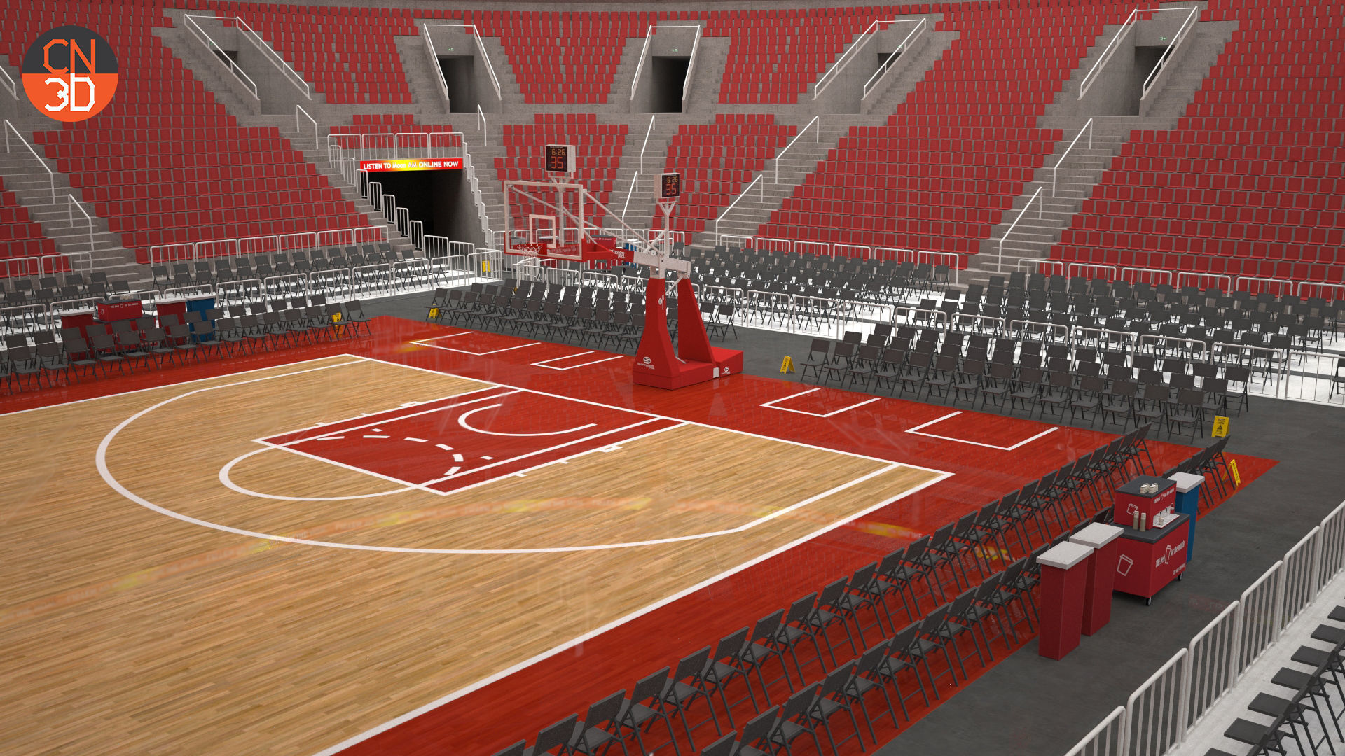 Basketball arena v2 - interior - low poly Low-poly 3D model_13