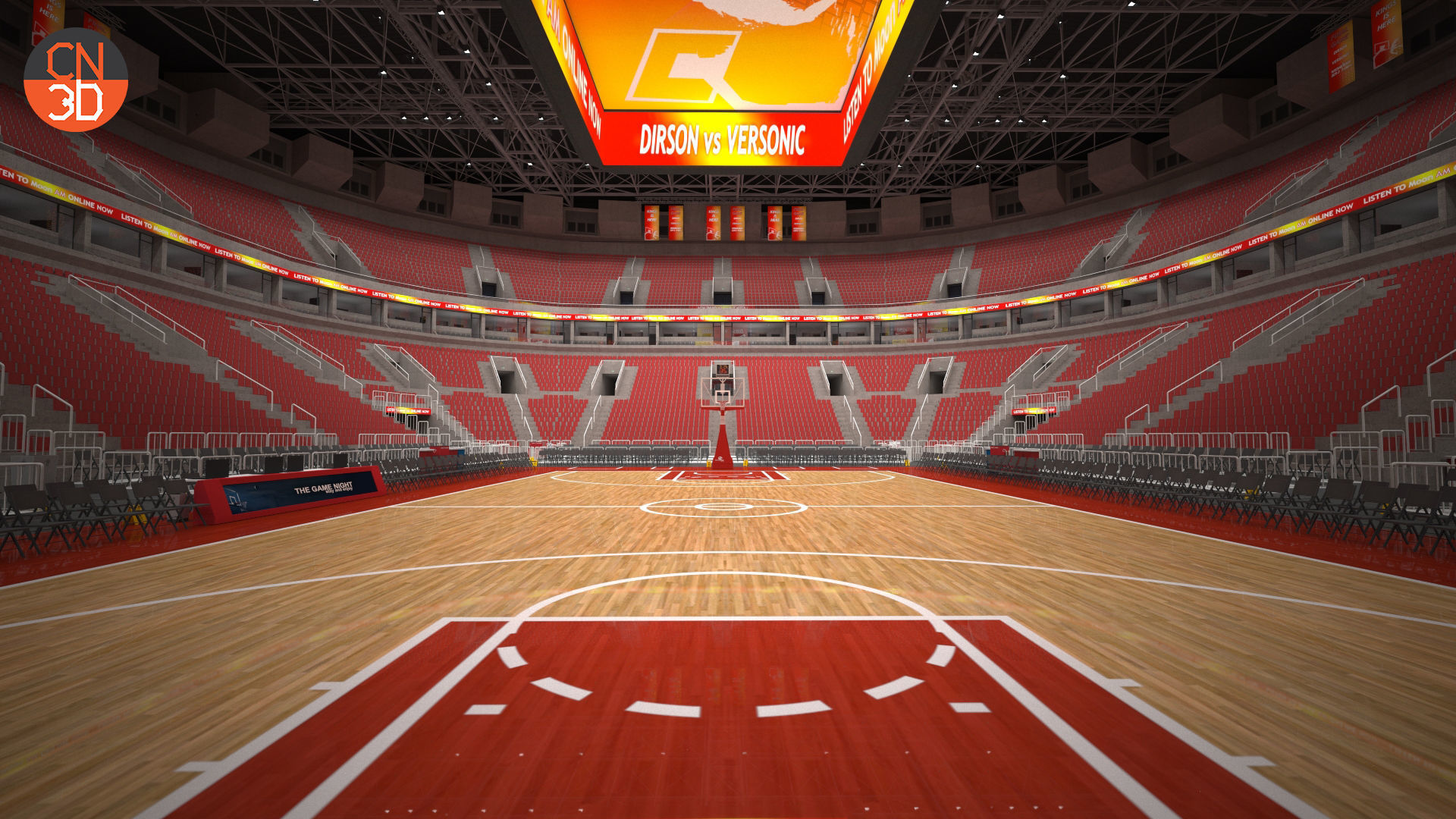 Basketball arena v2 - interior - low poly Low-poly 3D model_5