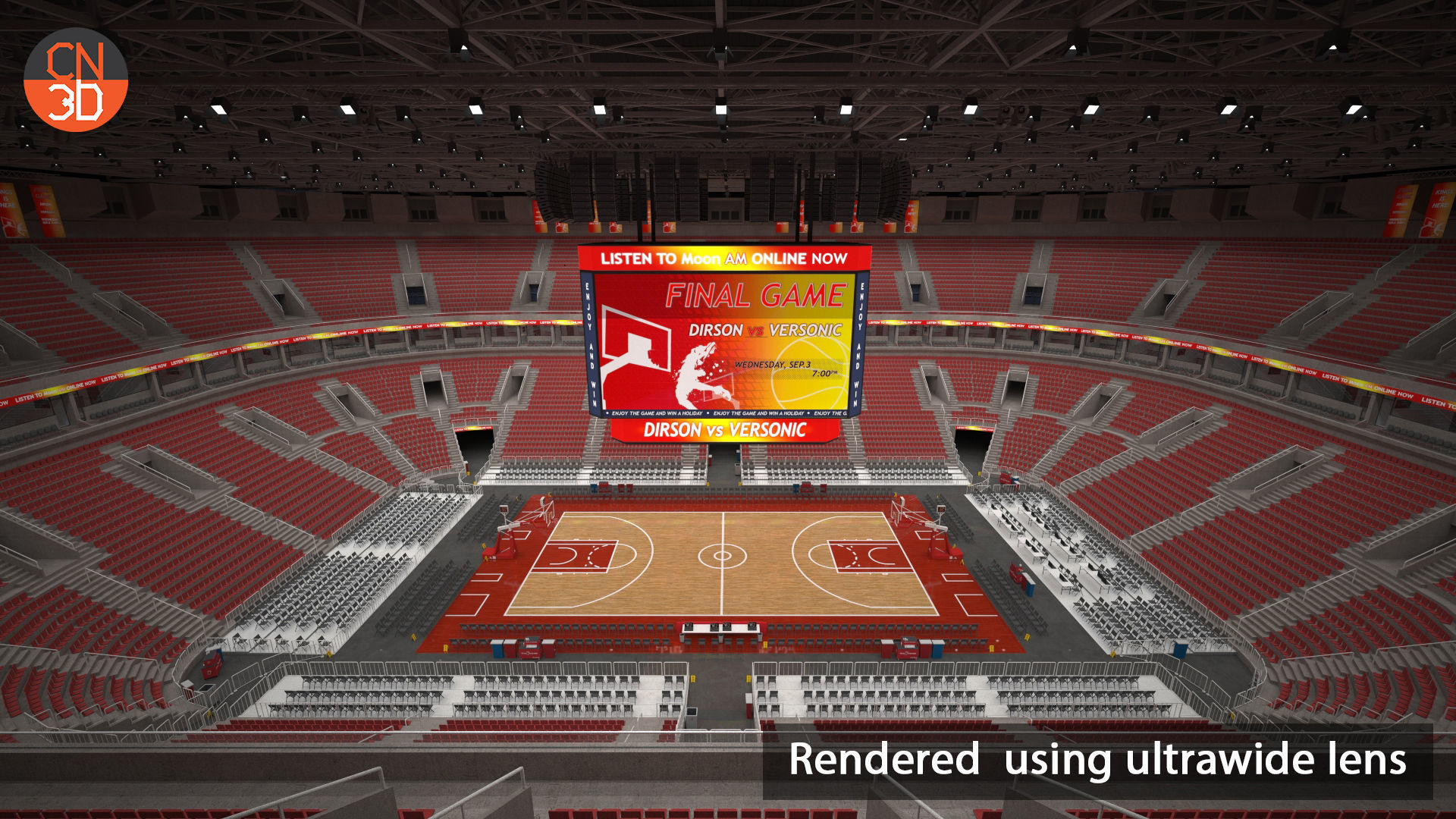 Basketball arena v2 - interior - low poly Low-poly 3D model_7
