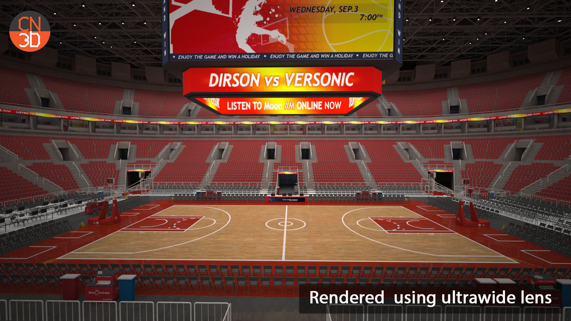 Basketball arena v2 - interior - low poly Low-poly 3D model_14