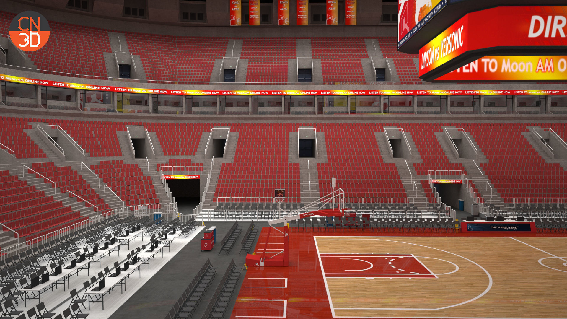 Basketball arena v2 - interior - low poly Low-poly 3D model_23