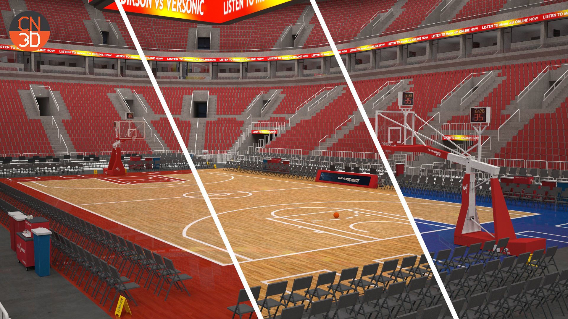 Basketball arena v2 - interior - low poly Low-poly 3D model_16