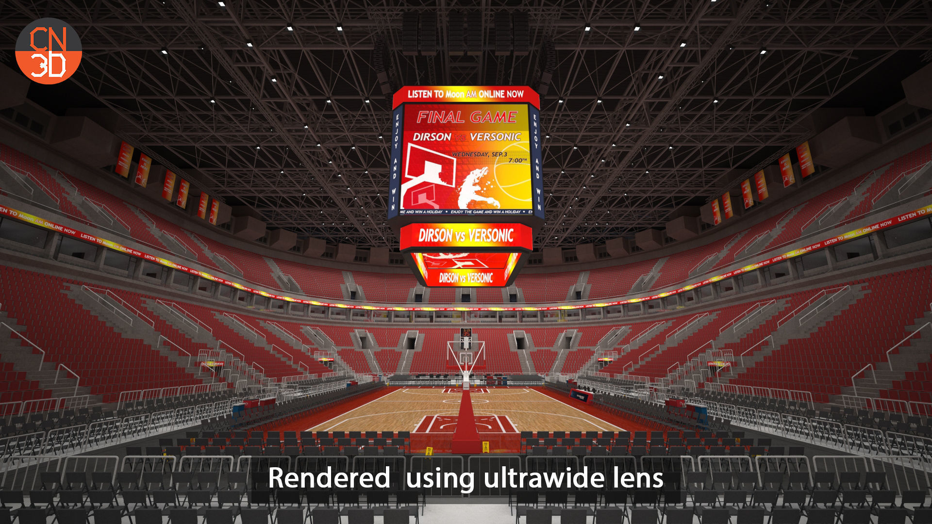 Basketball arena v2 - interior - low poly Low-poly 3D model_1