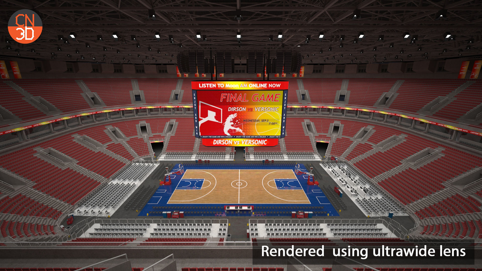 Basketball arena v2 - interior - low poly Low-poly 3D model_8