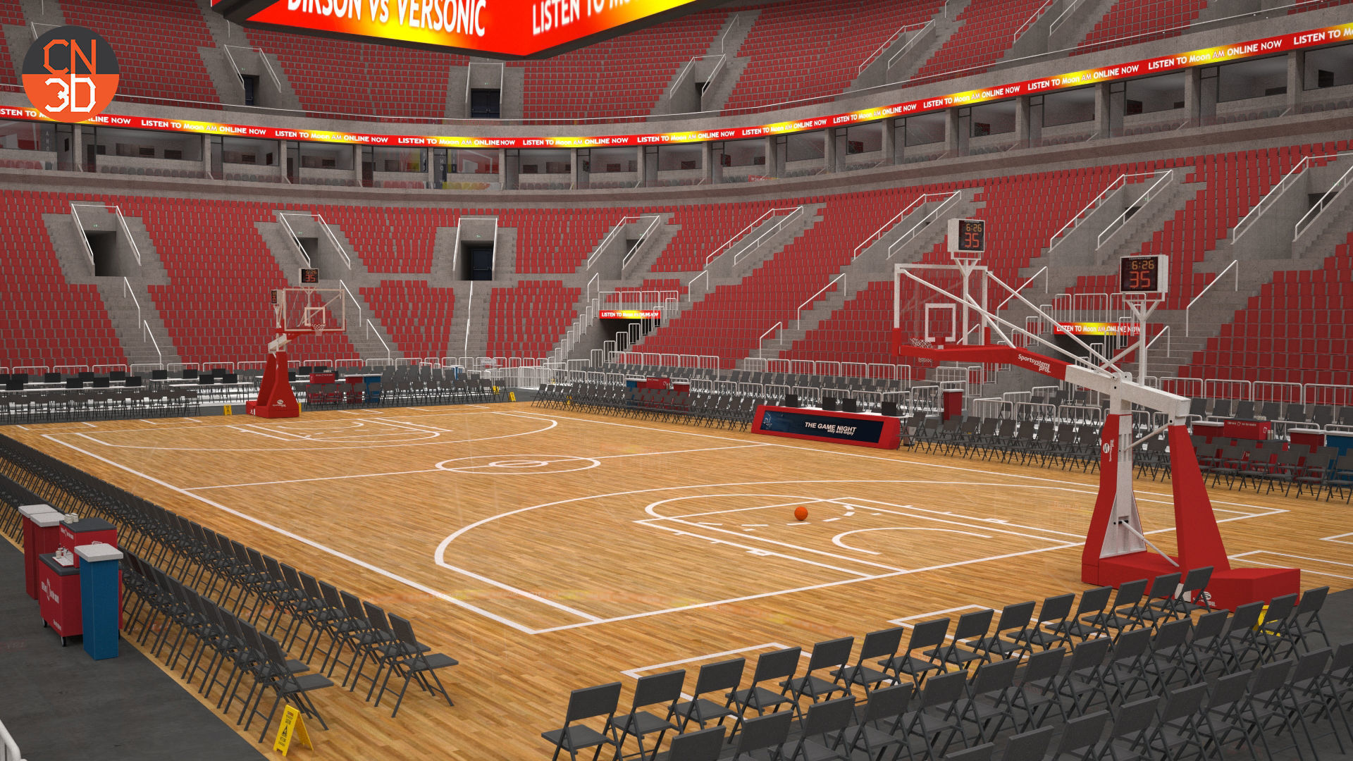 Basketball arena v2 - interior - low poly Low-poly 3D model_4