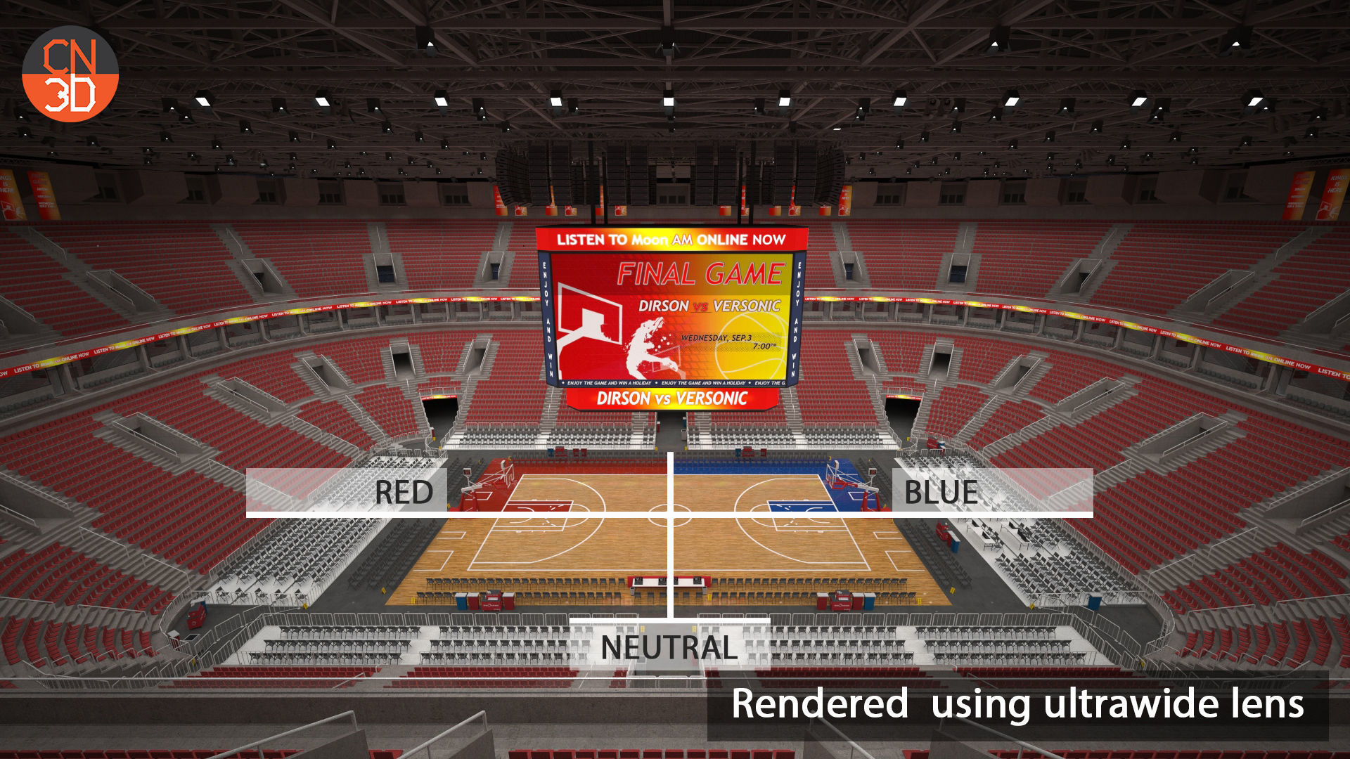 Basketball arena v2 - interior - low poly Low-poly 3D model_10