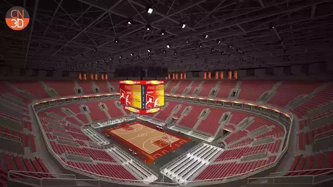 Basketball arena v2 - interior - low poly Low-poly 3D model