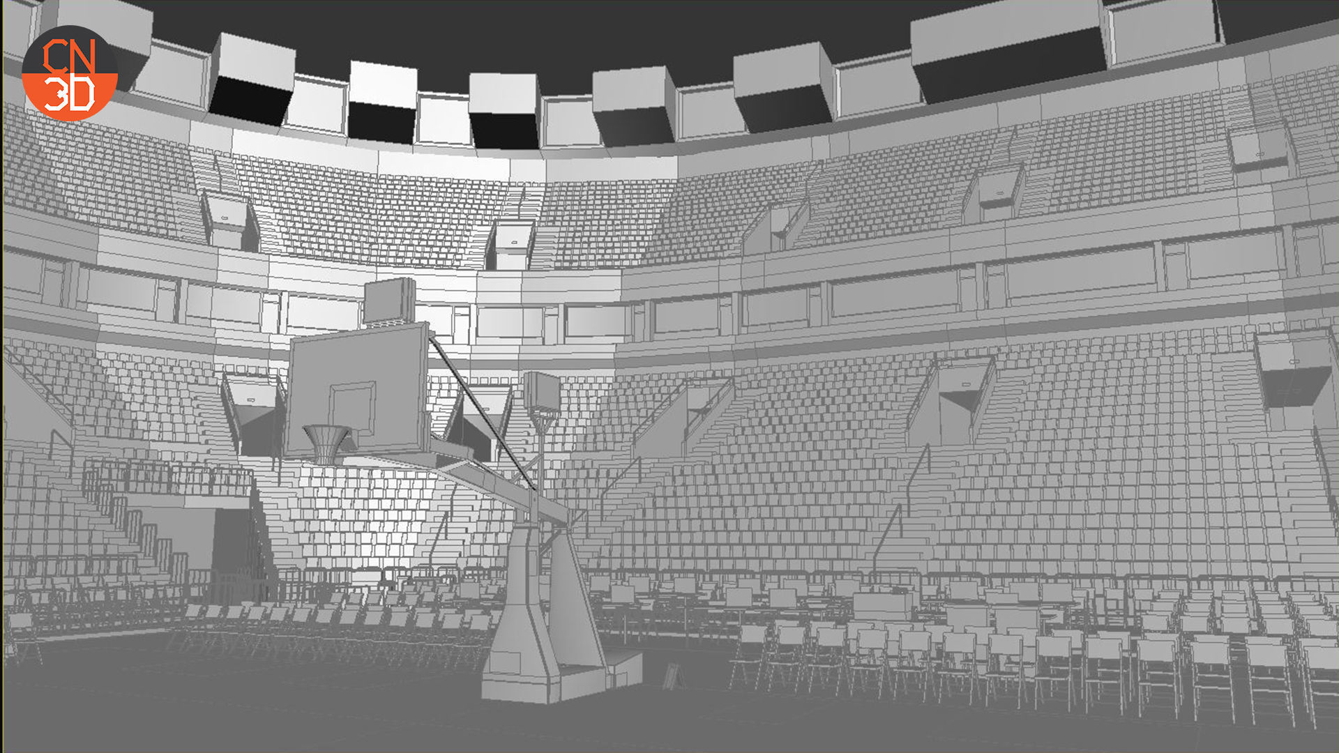 Basketball arena v2 - interior - low poly Low-poly 3D model_26