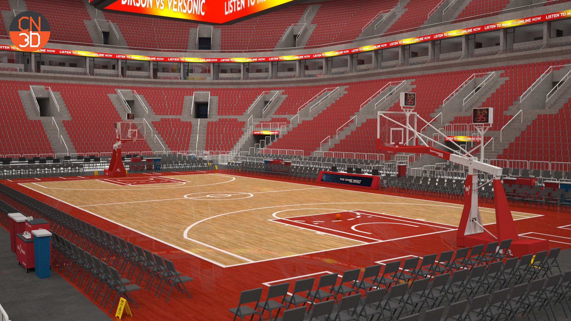 Basketball arena v2 - interior - low poly Low-poly 3D model_2