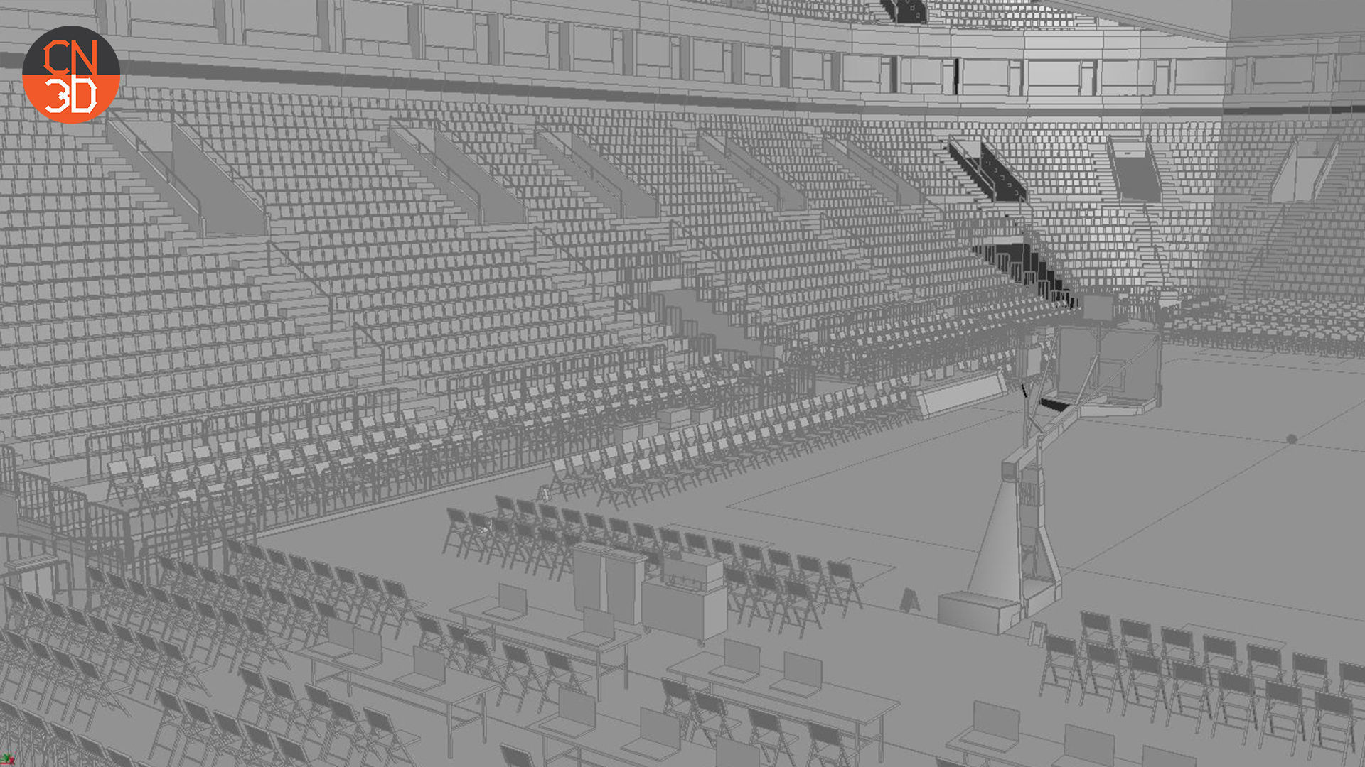 Basketball arena v2 - interior - low poly Low-poly 3D model_28