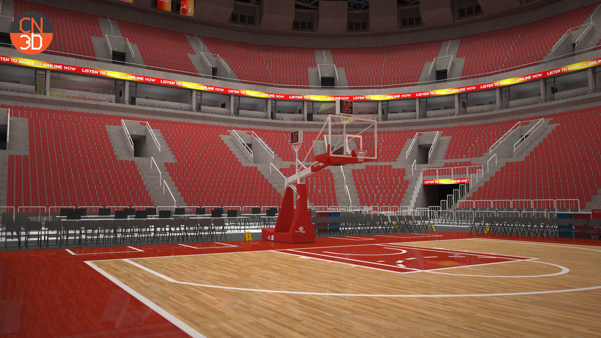 Basketball arena v2 - interior - low poly Low-poly 3D model_12