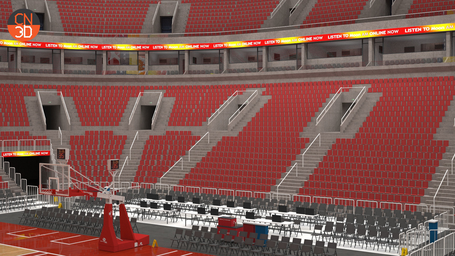 Basketball arena v2 - interior - low poly Low-poly 3D model_17