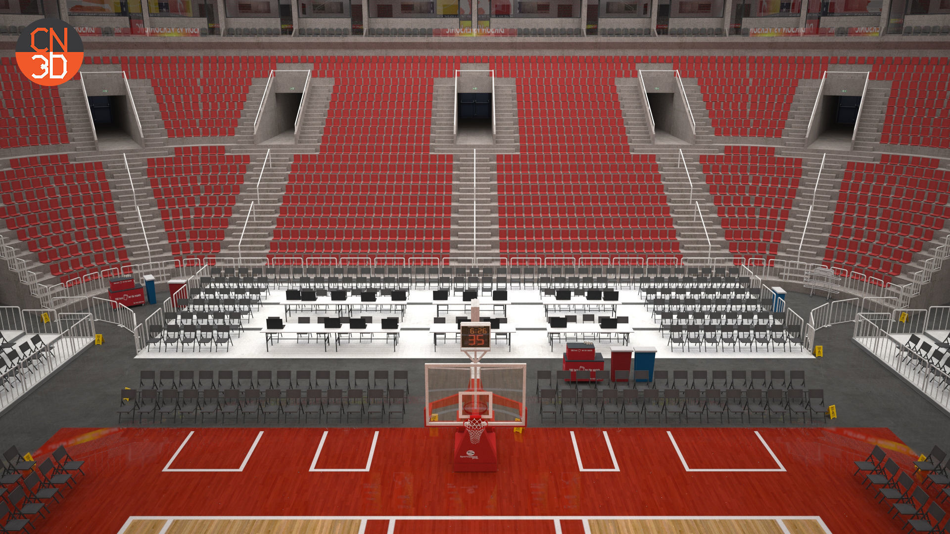 Basketball arena v2 - interior - low poly Low-poly 3D model_18