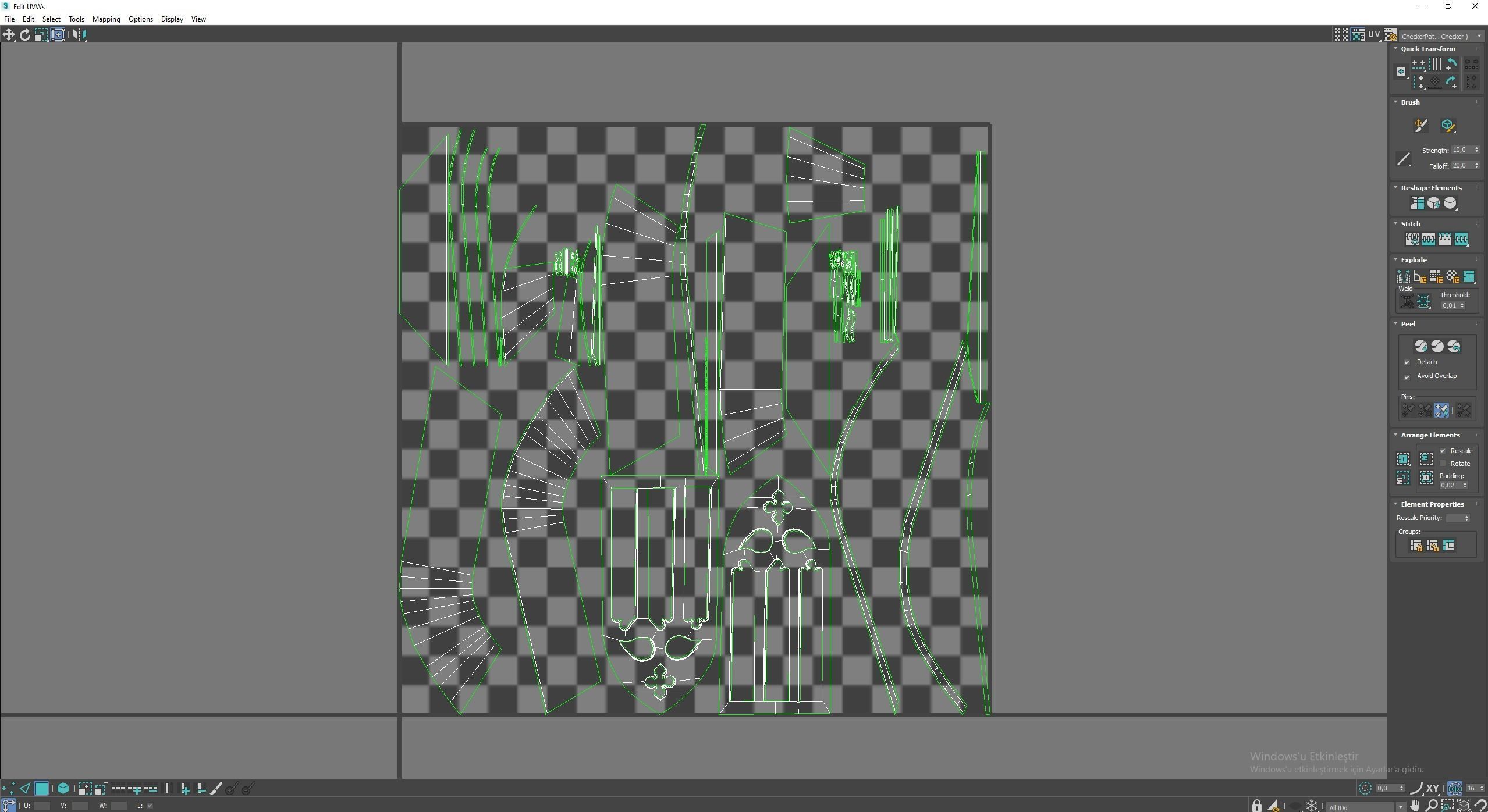 Medieval window Low-poly 3D model_4