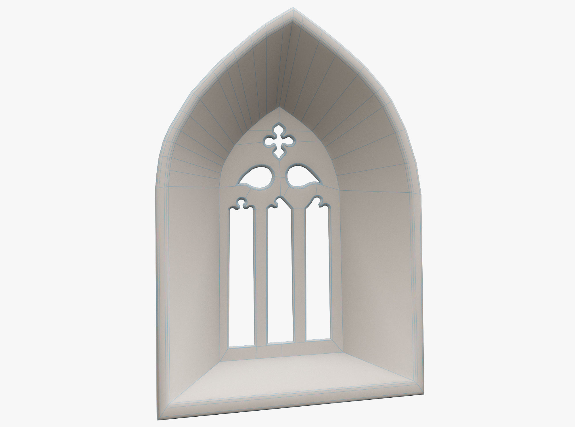 Medieval window Low-poly 3D model_3