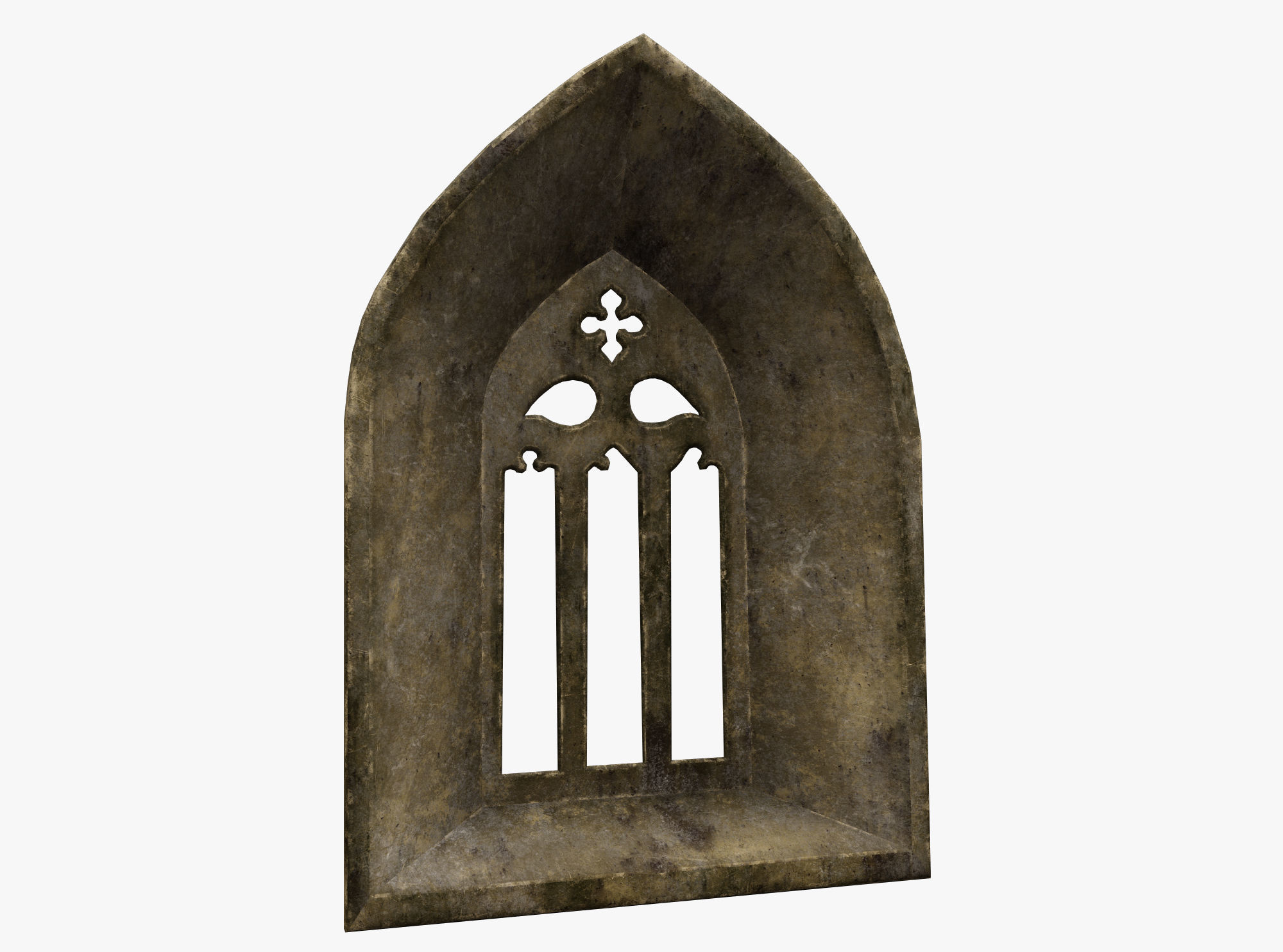 Medieval window Low-poly 3D model_1