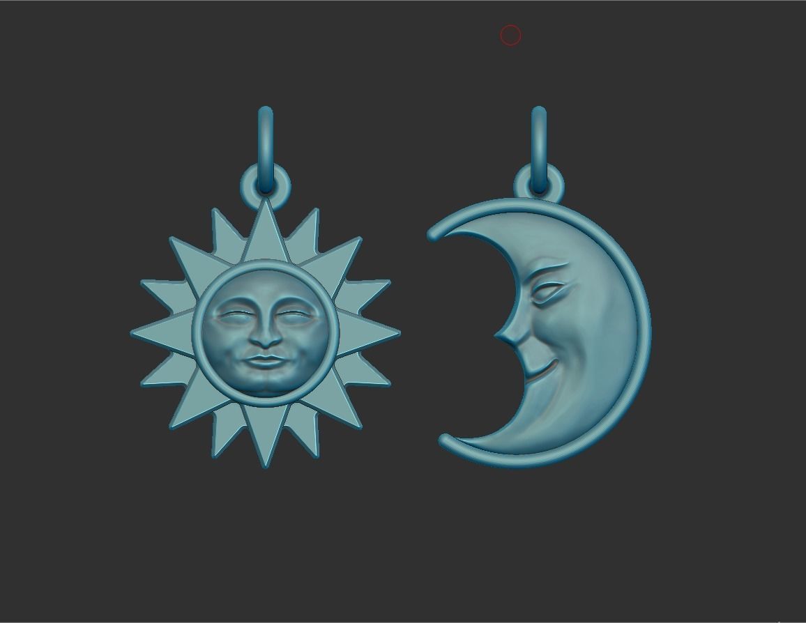 Moon pendant 3D print model_2