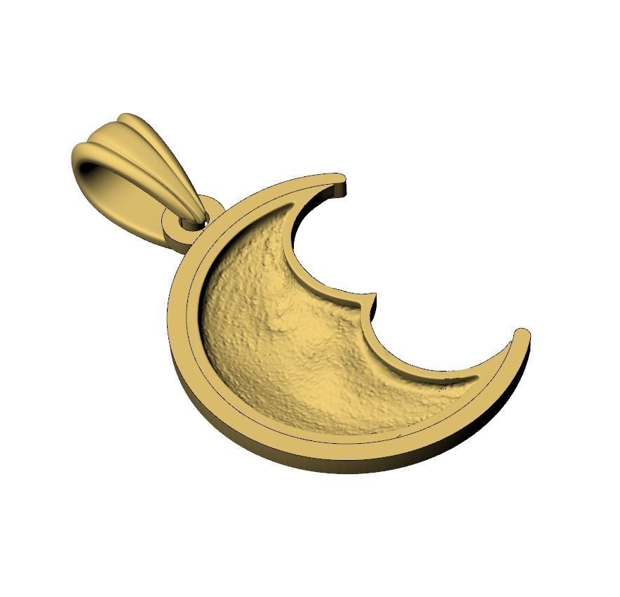 Moon pendant 3D print model_3