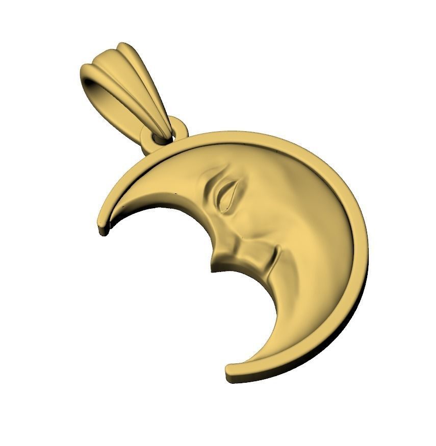 Moon pendant 3D print model_1
