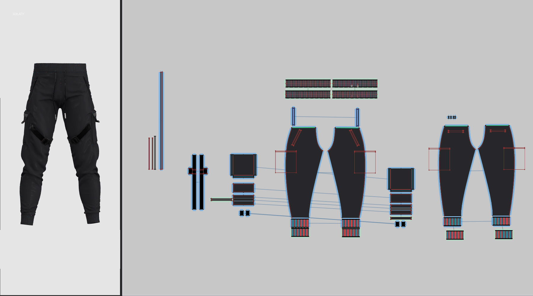 3 Cargo Pants - Marvelous Designer with Video Process 3D model_6