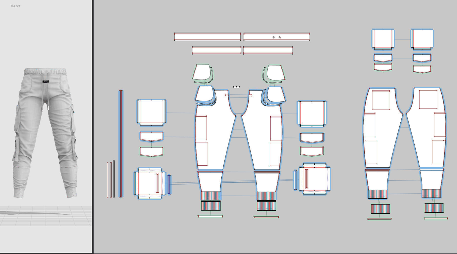 3 Cargo Pants - Marvelous Designer with Video Process 3D model_8