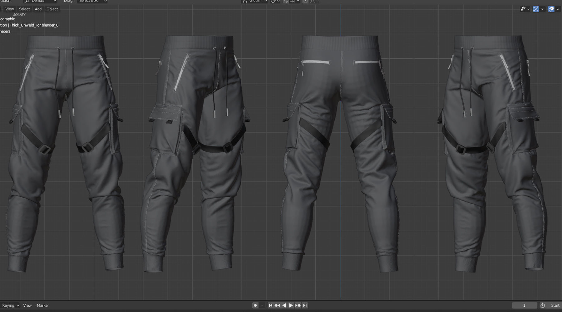 3 Cargo Pants - Marvelous Designer with Video Process 3D model_3