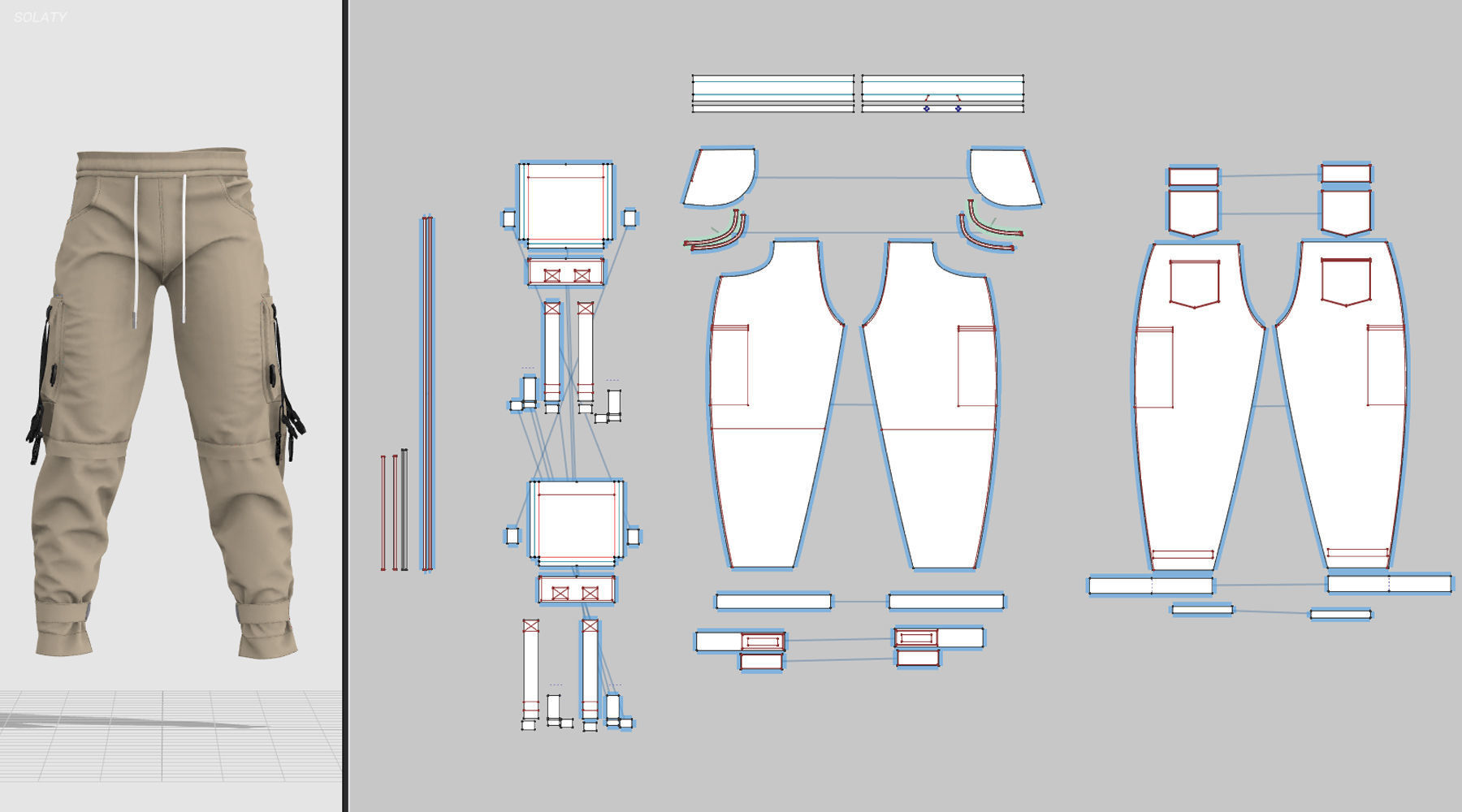3 Cargo Pants - Marvelous Designer with Video Process 3D model_7