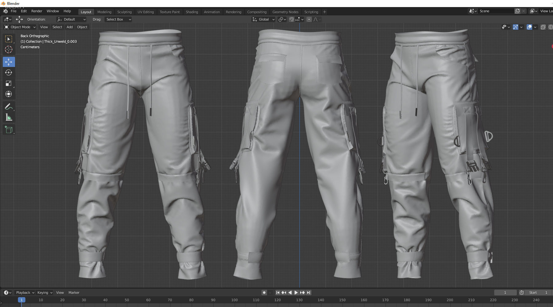 3 Cargo Pants - Marvelous Designer with Video Process 3D model_4