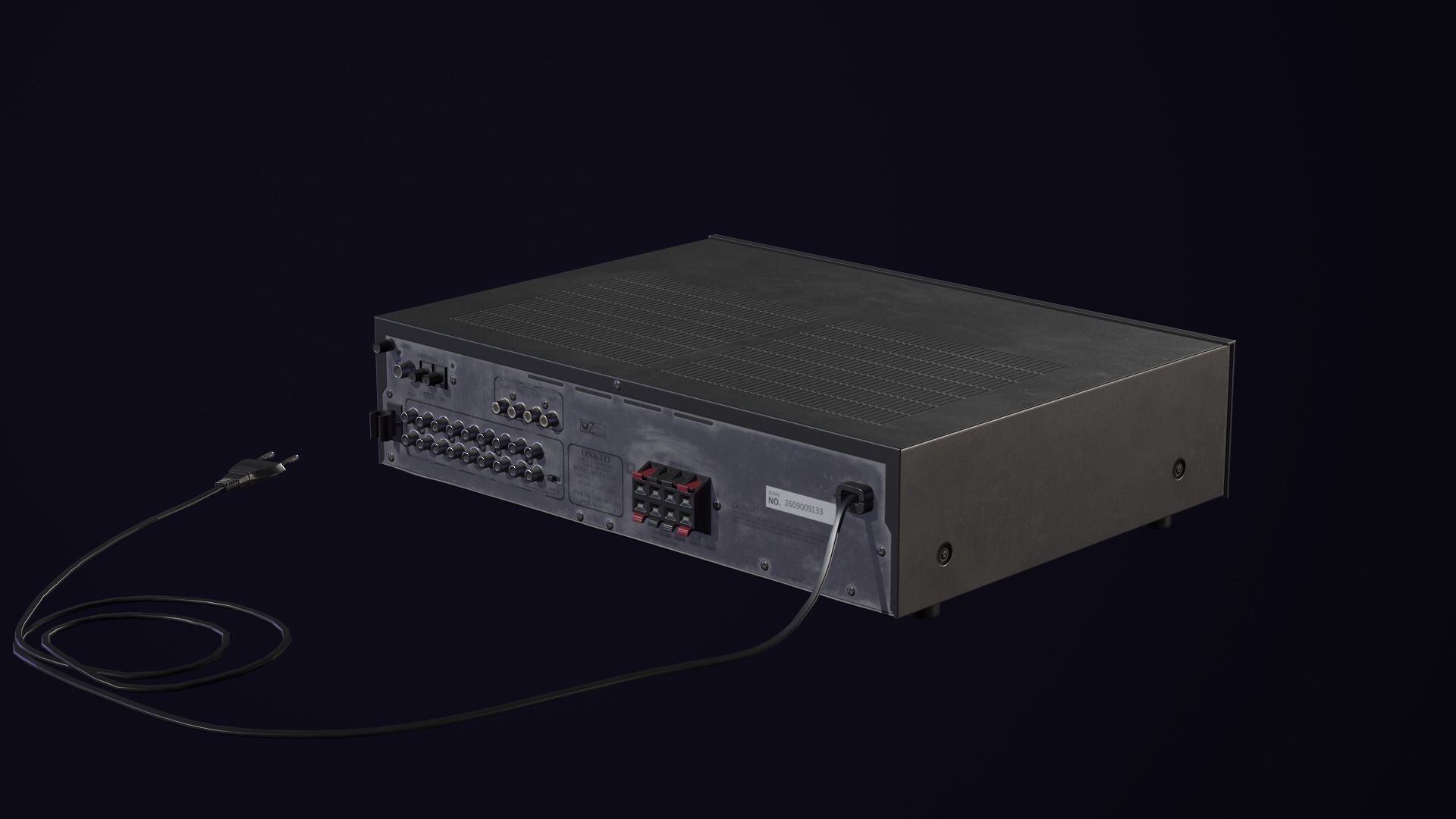 Vintage receiver Onkyo TX-7330 Low-poly 3D model_4