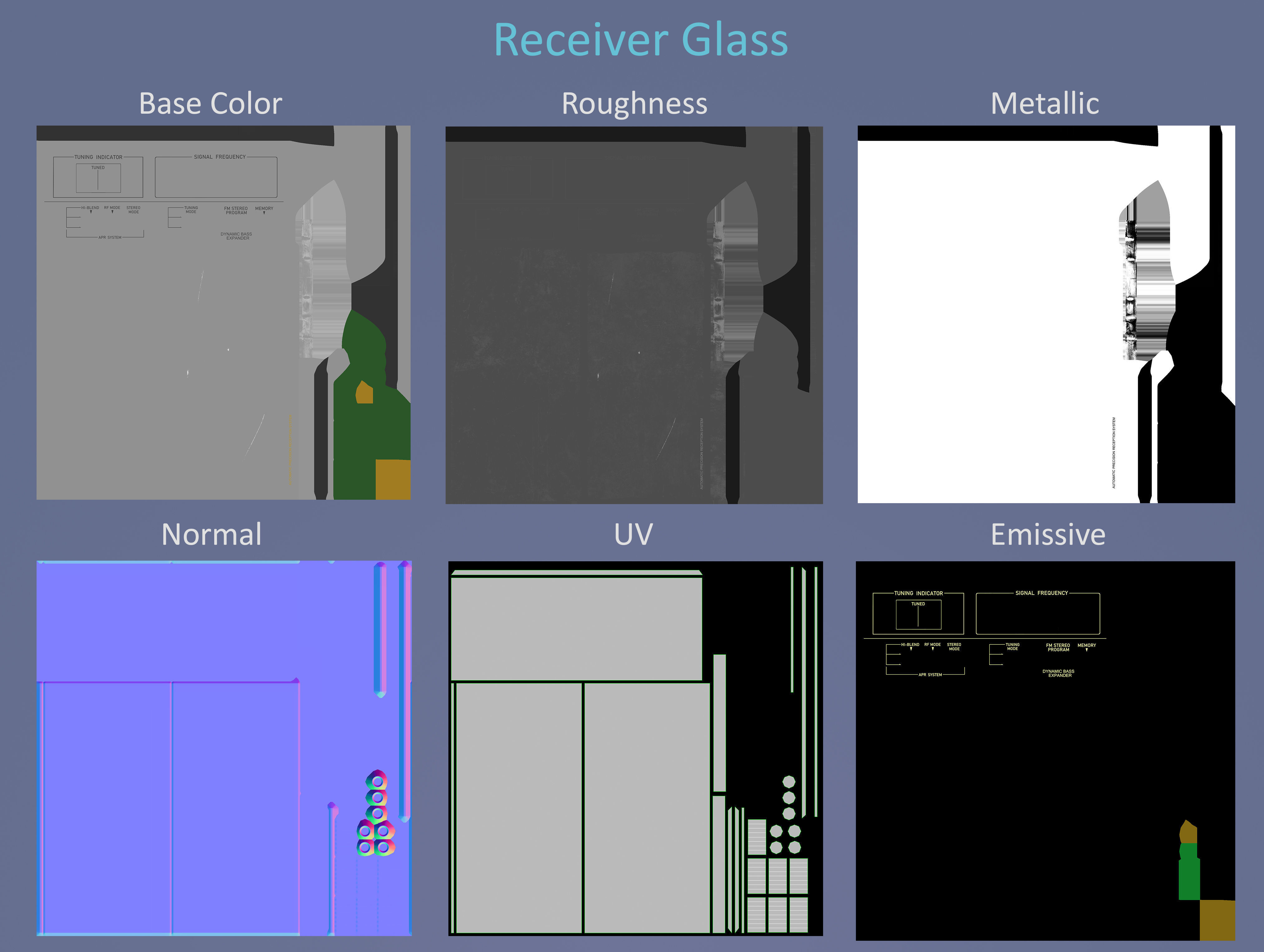 Vintage receiver Onkyo TX-7330 Low-poly 3D model_9
