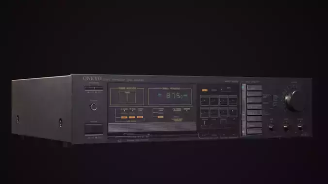 Vintage receiver Onkyo TX-7330 Low-poly 3D model