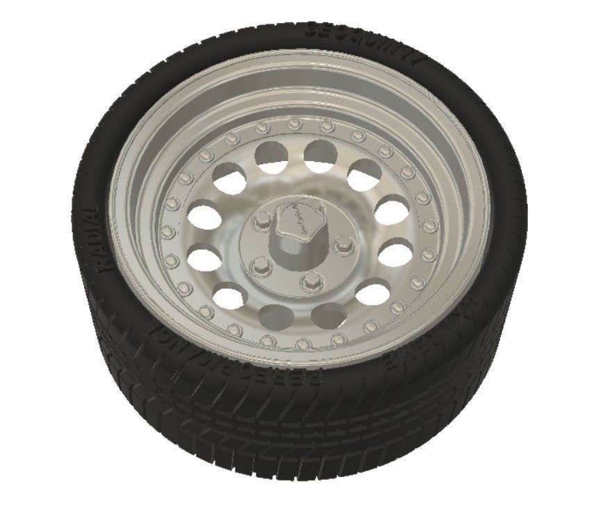 AR Outlaw II Wheels with Tires and Brakes for 3D Printing 3D print model_29