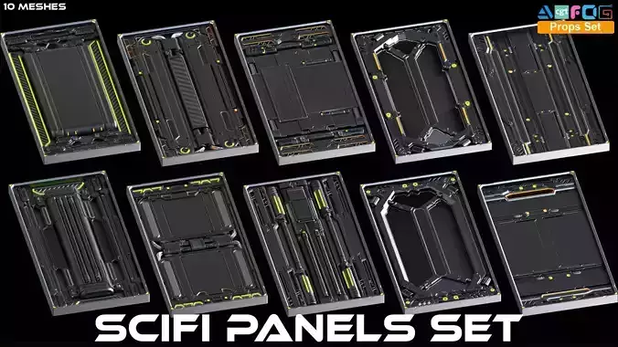 SciFi Panels set 3D model