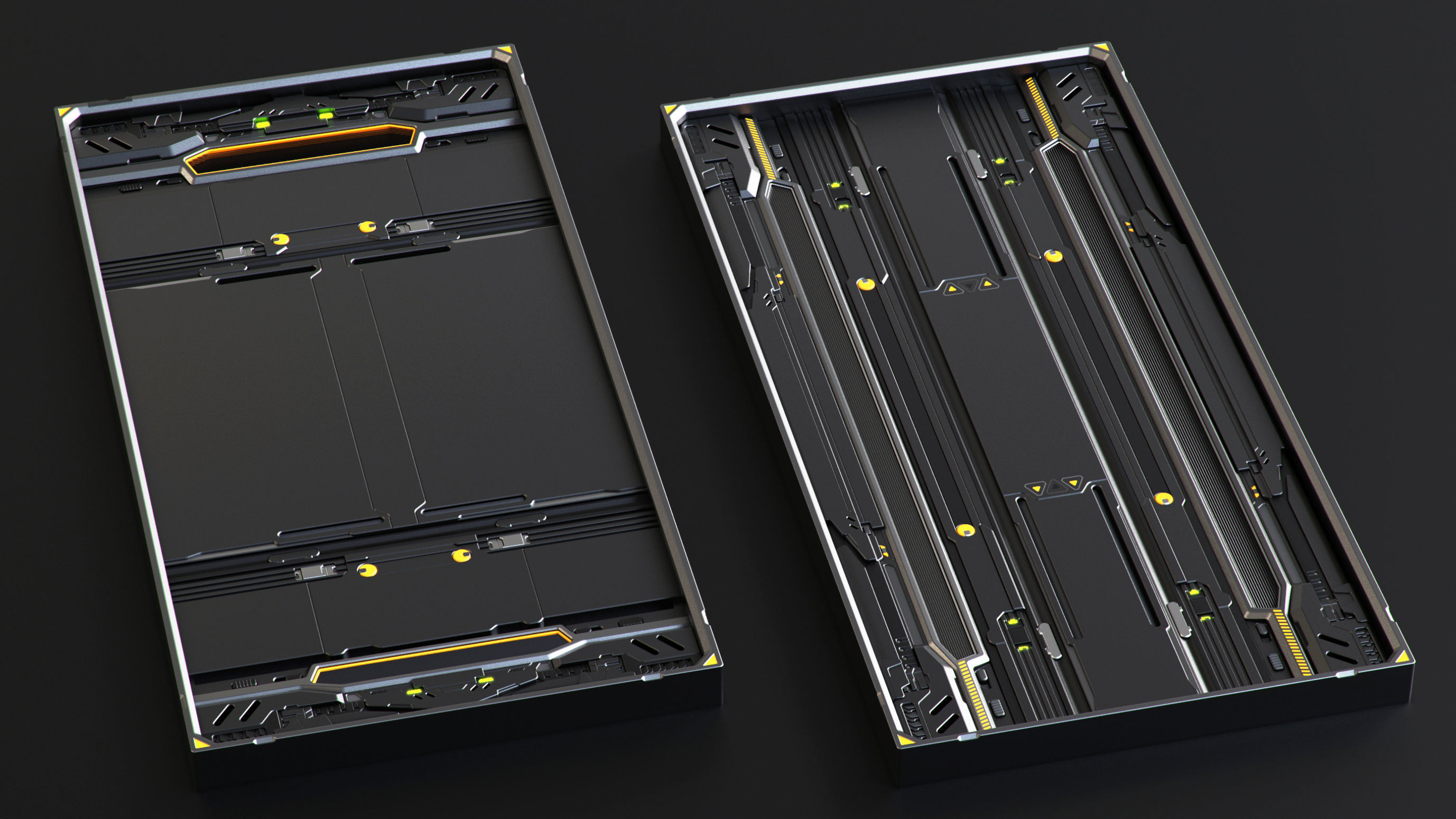 SciFi Panels set 3D model_4