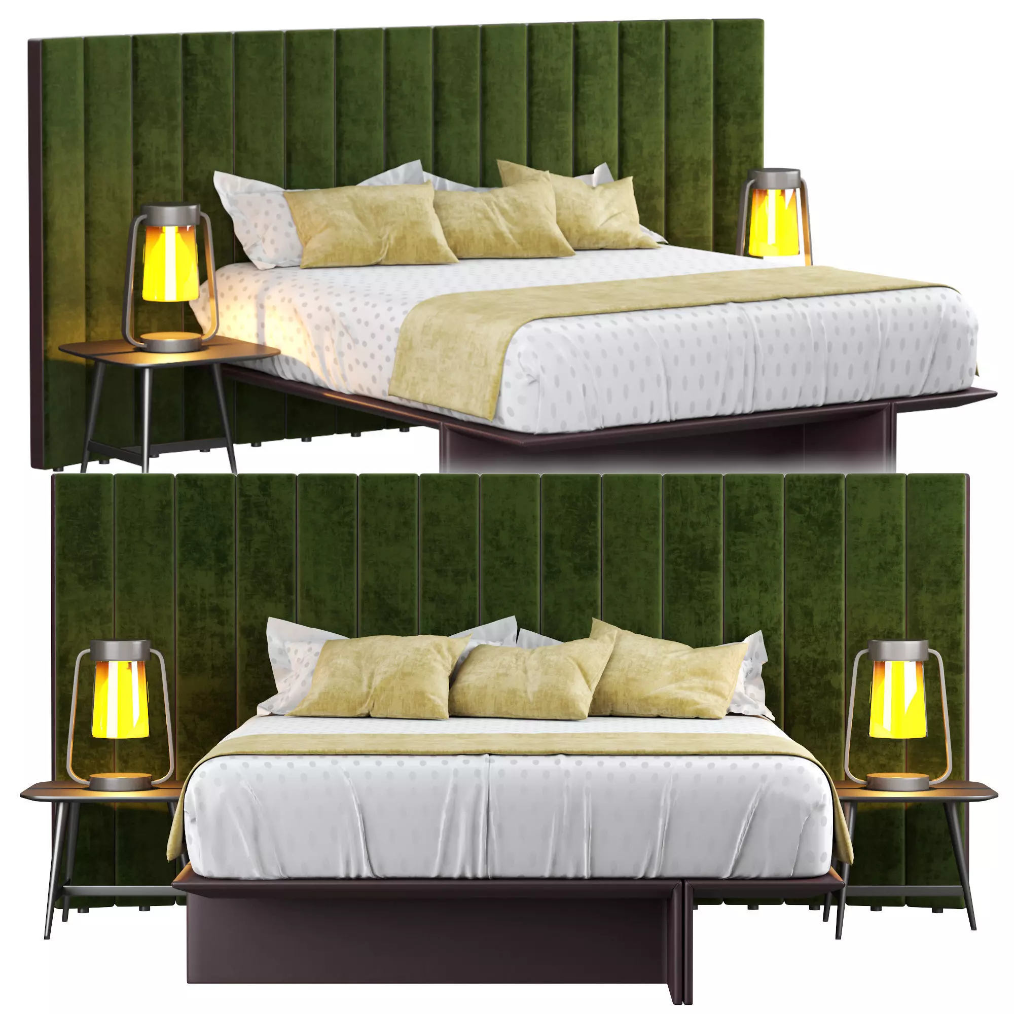 Roche Bobois Backstage Bed Low-poly 3D model_0