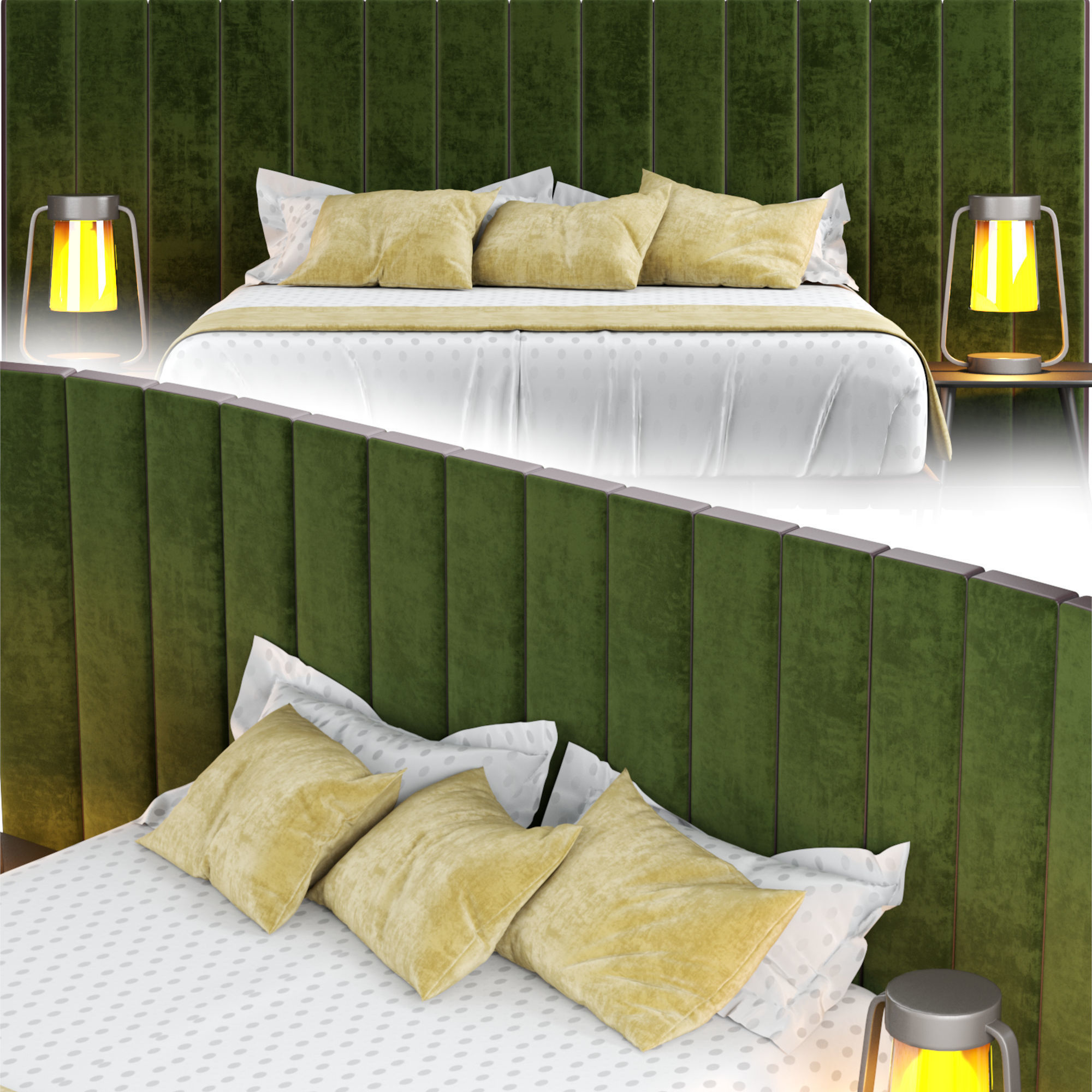 Roche Bobois Backstage Bed Low-poly 3D model_2