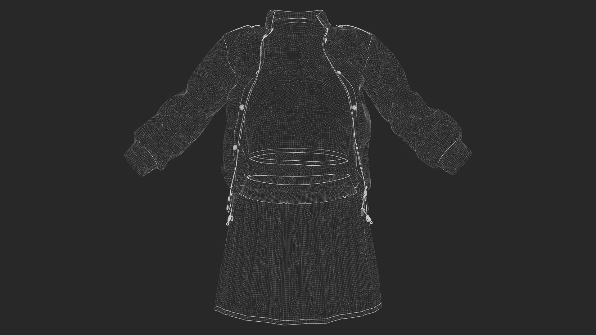 Girls Outfit 3 - Marvelous - CLO Project file - Video Process 3D model_6