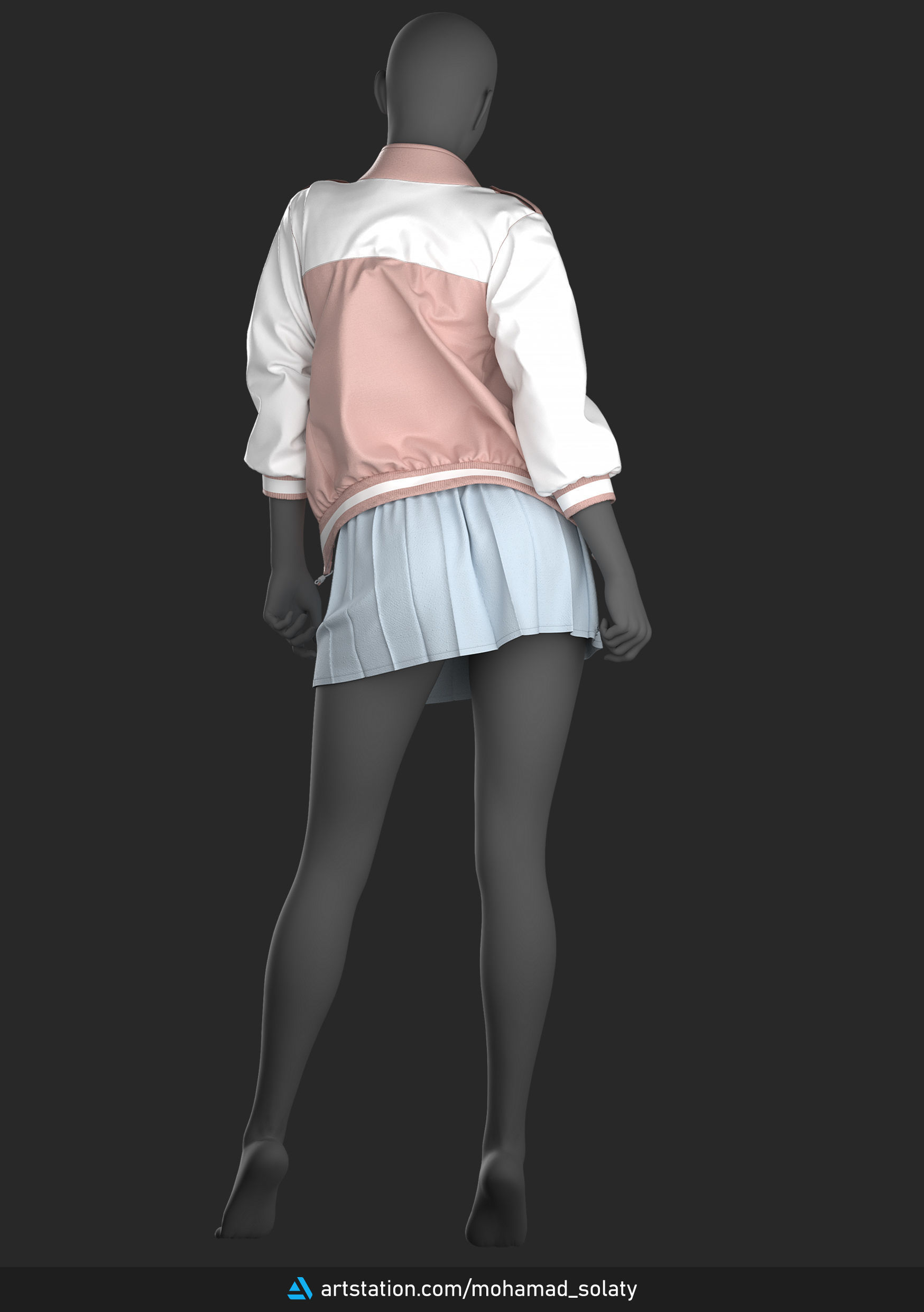 Girls Outfit 3 - Marvelous - CLO Project file - Video Process 3D model_9