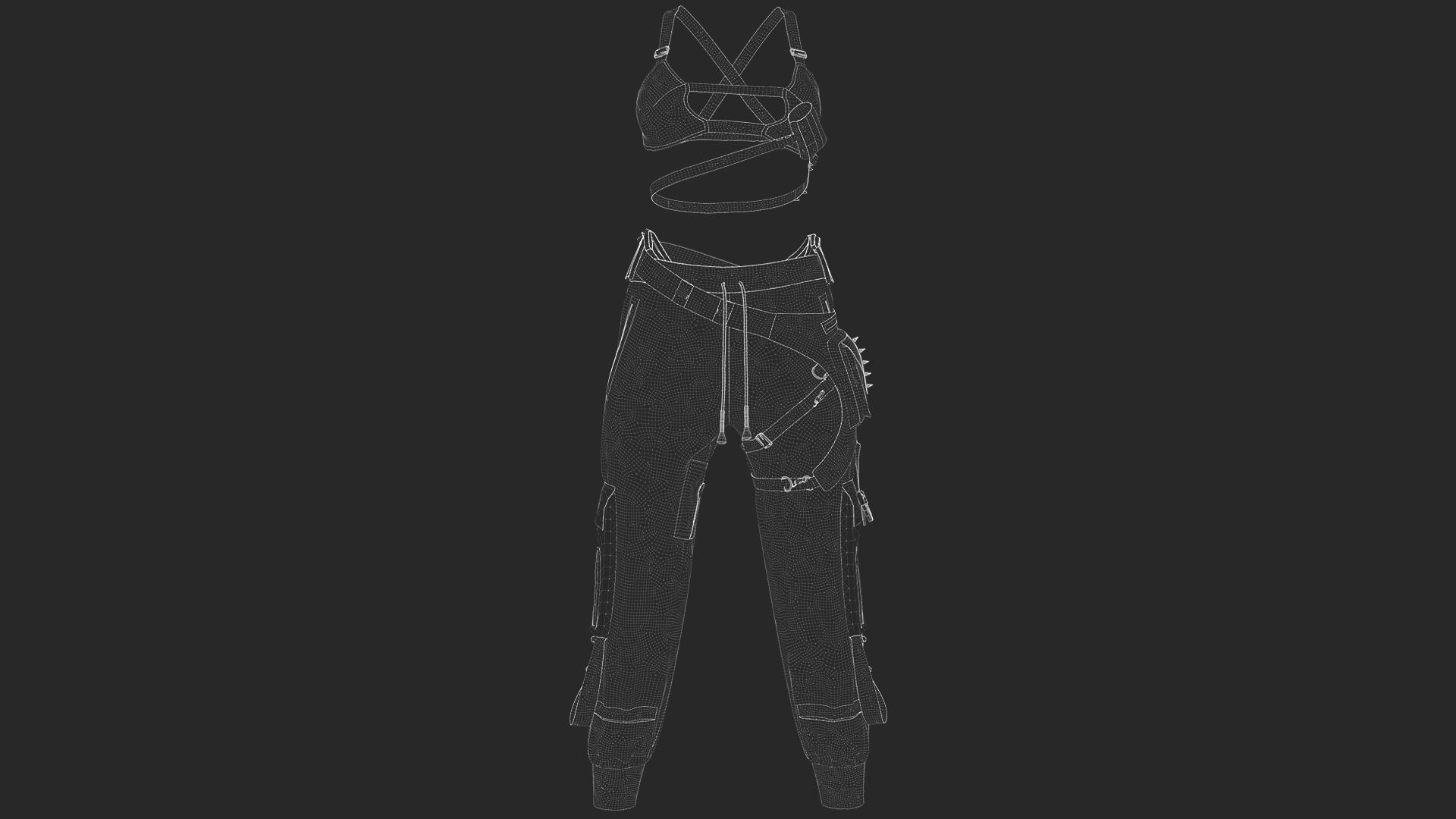 Agent Girl 1 - Marvelous Designer with Video Process 3D model_5