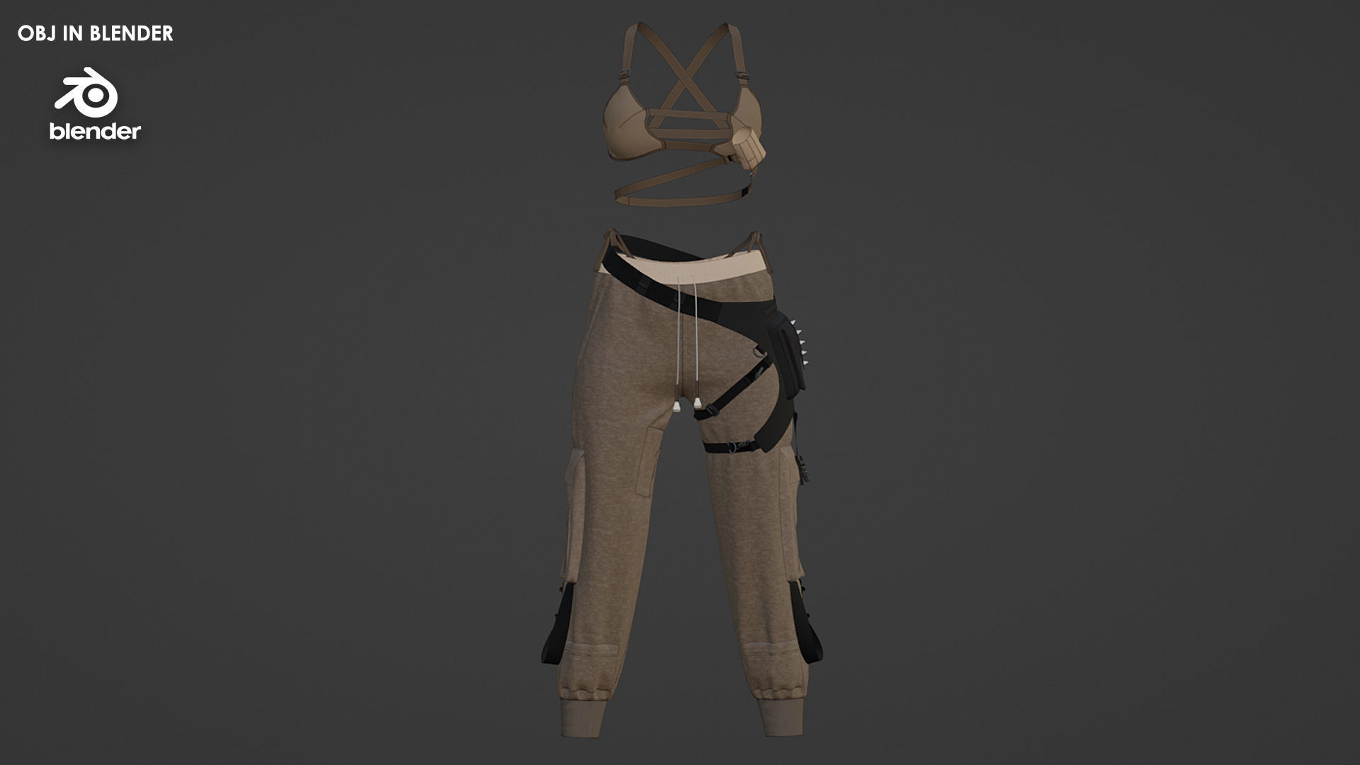 Agent Girl 1 - Marvelous Designer with Video Process 3D model_8