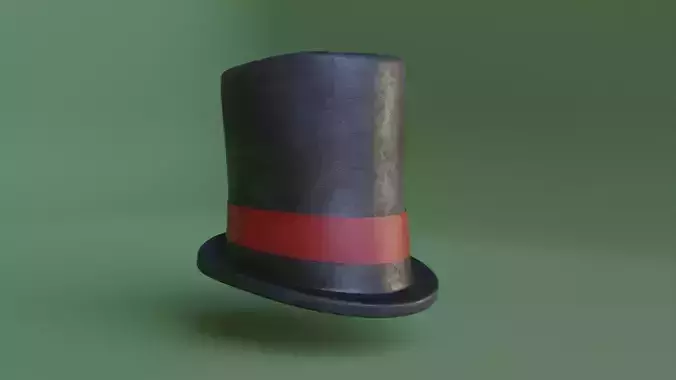 Top Hat Black with Red Stripe for a Magician