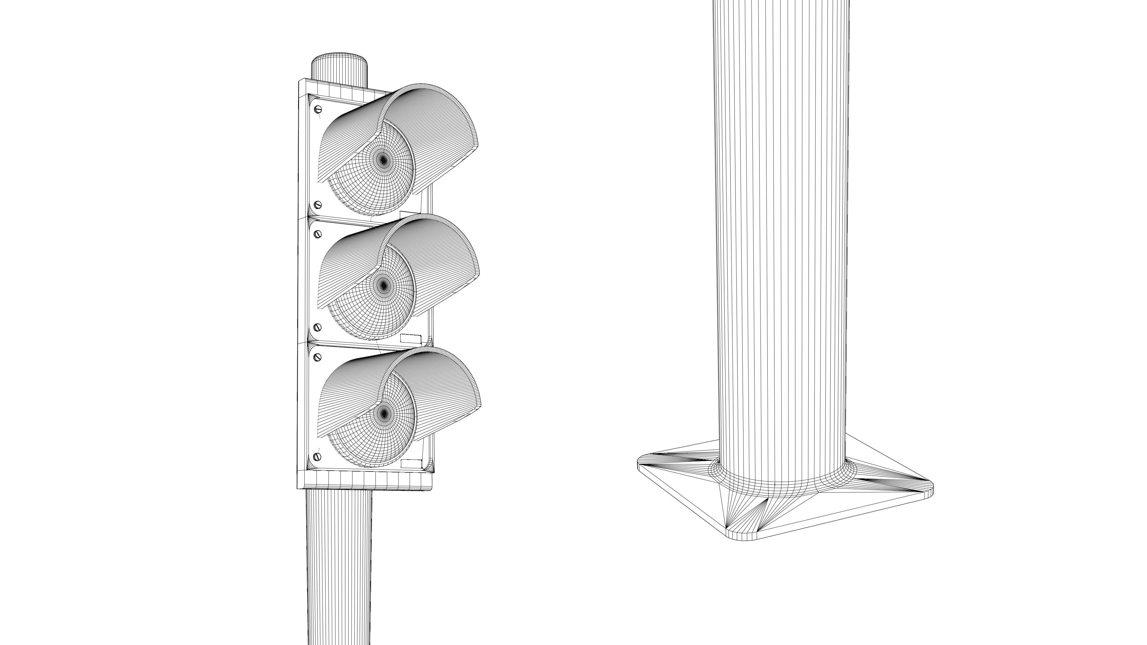 Traffic Lights Low-poly 3D model_6