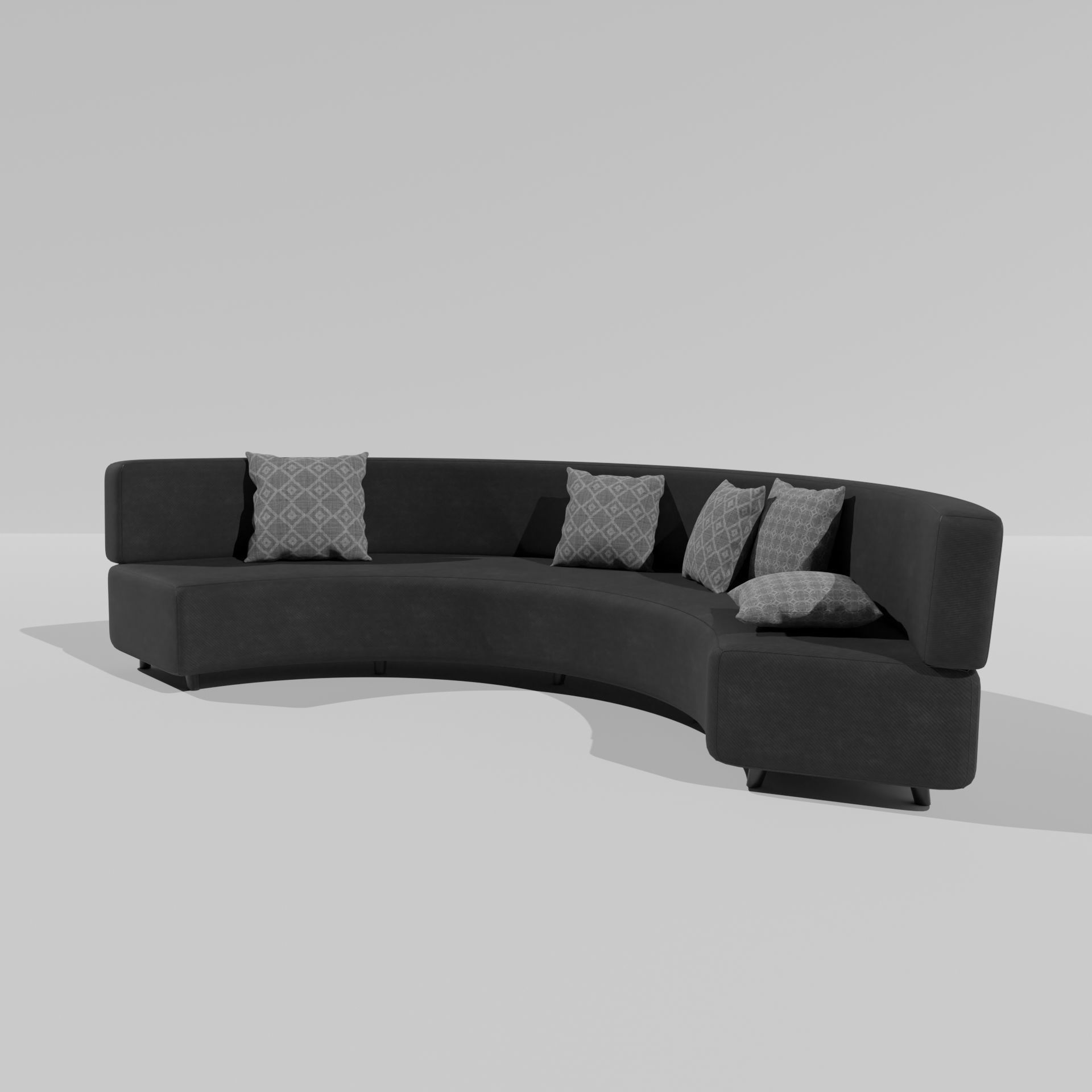 Corner sofa in the form of a semicircle 3D model_1