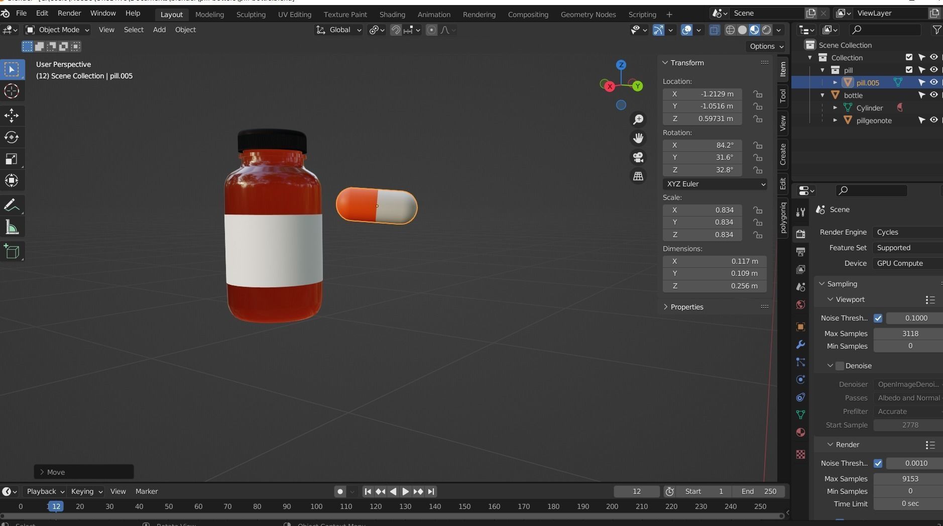 pill bottle for medical use 3D model_4