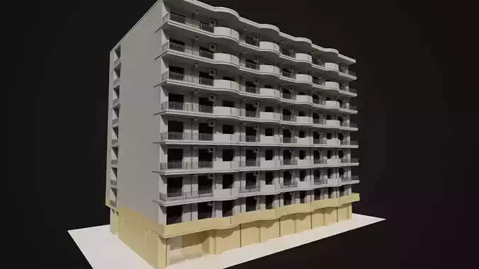 Apartment Building 04 Low-poly 3D model