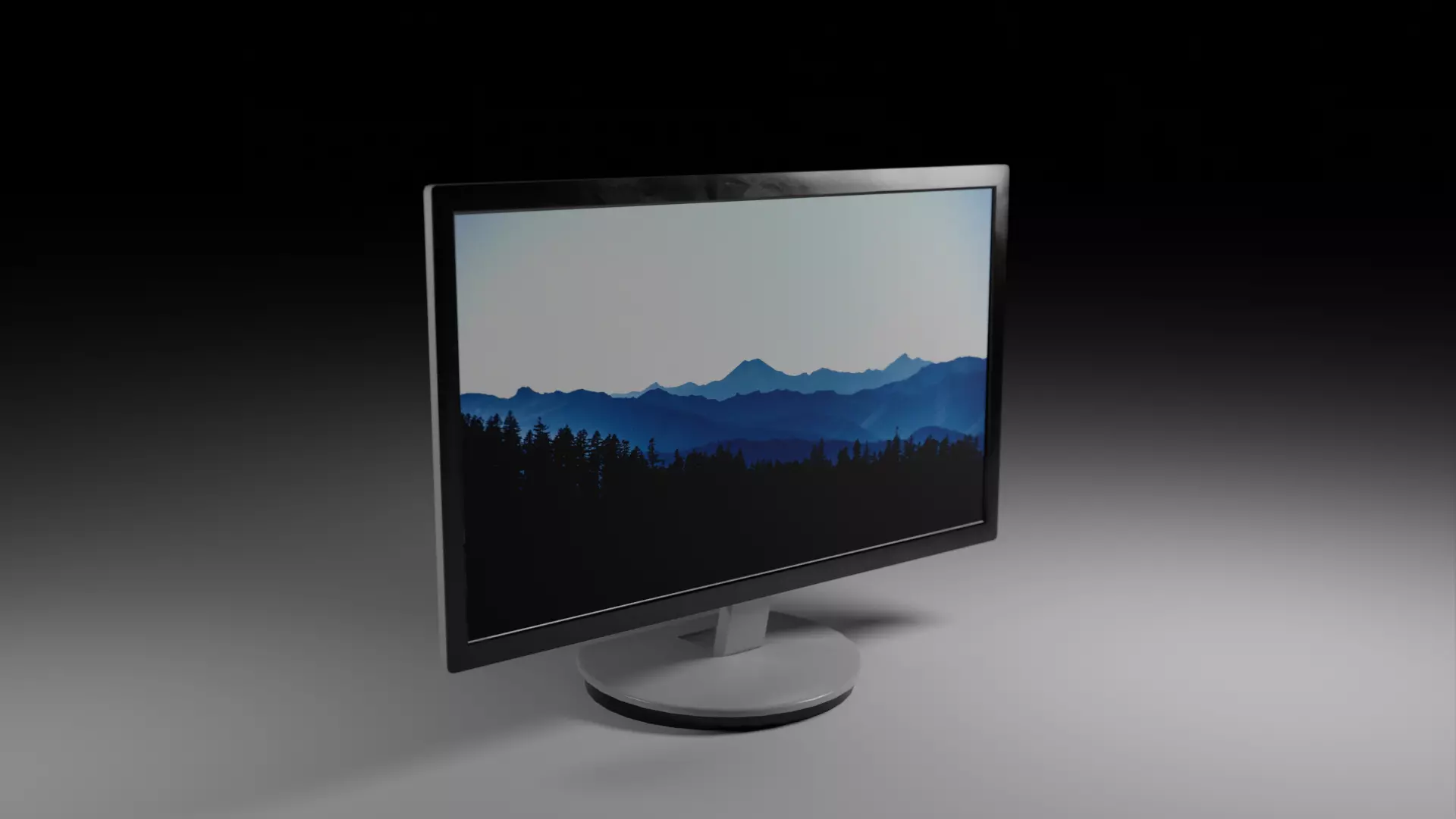AOC 2243W Monitor Low-poly 3D model_0