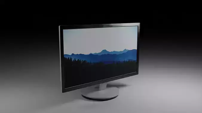 AOC 2243W Monitor Low-poly 3D model