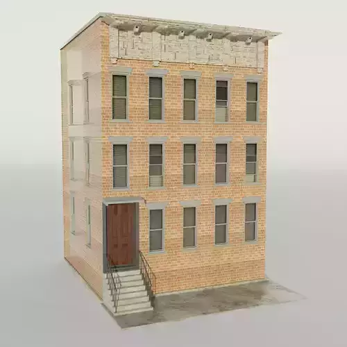 Building brick with stairs and windows